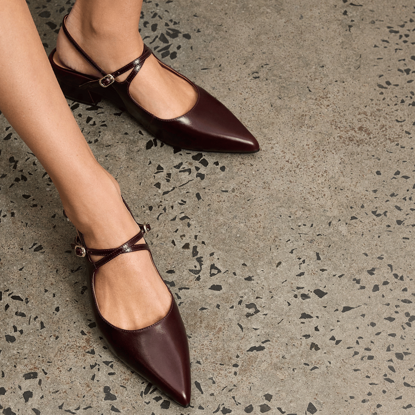 Bared shoes with buckles