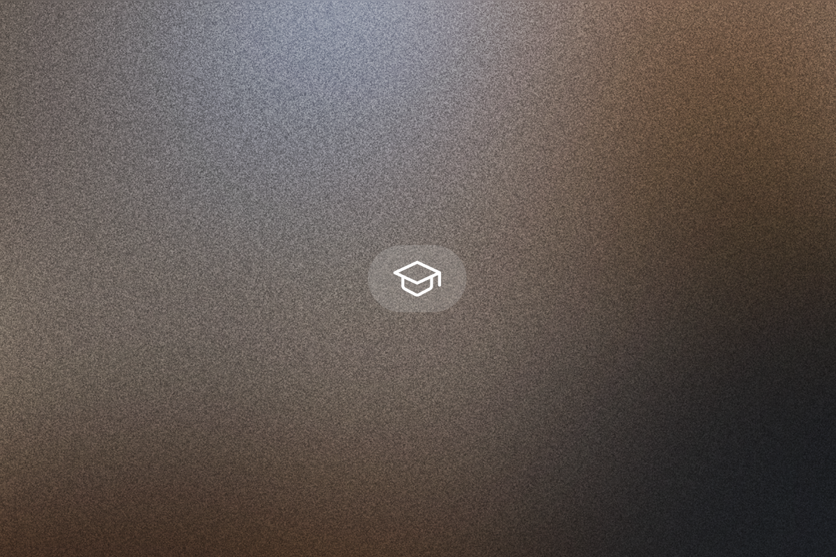 Gradient background with graduation cap icon
