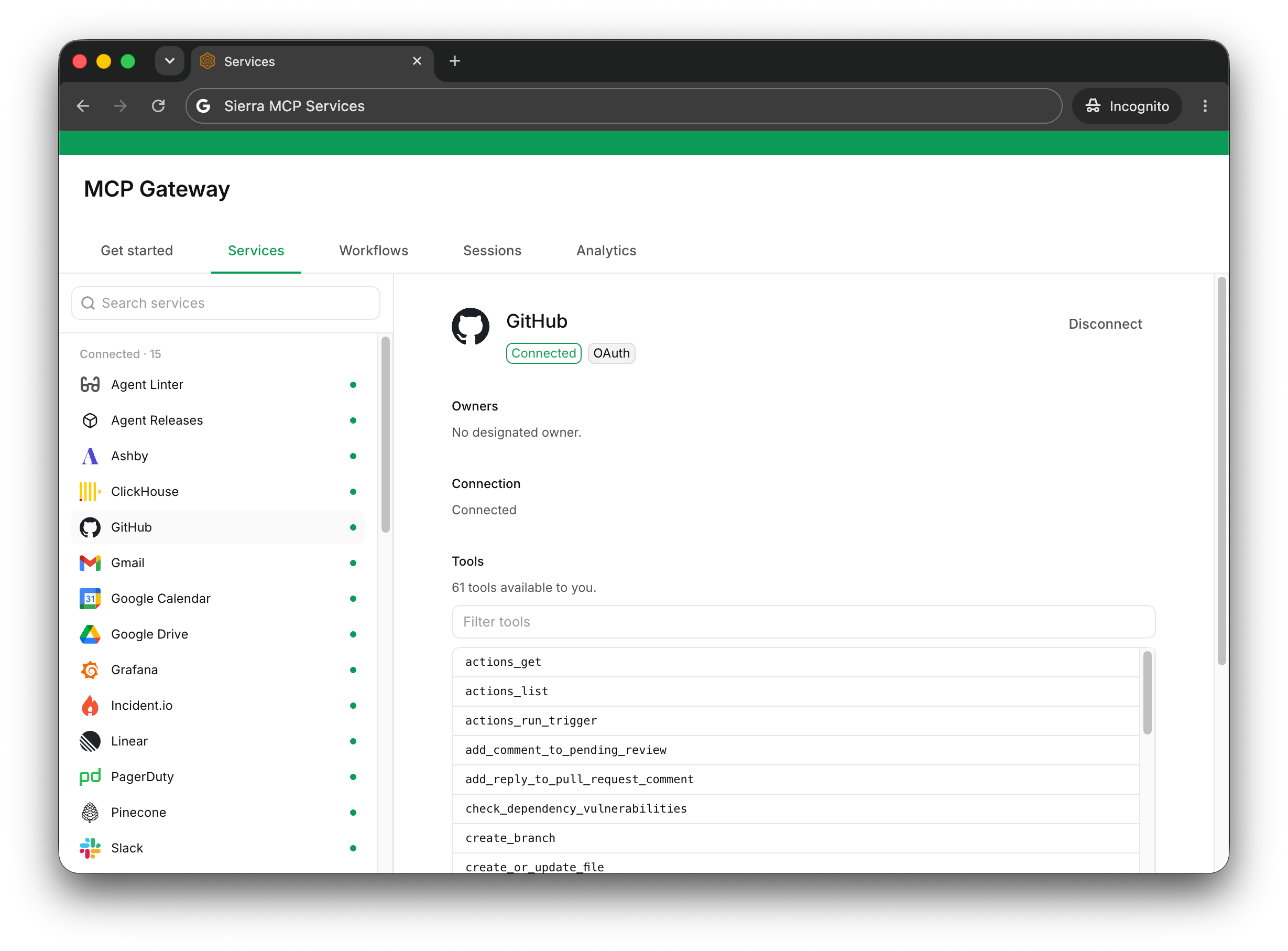 Sierra MCP Gateway