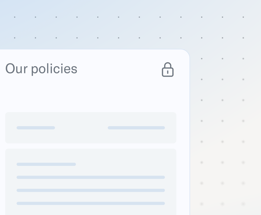 An illustration of a policy document with a lock icon and a green download button overlay.