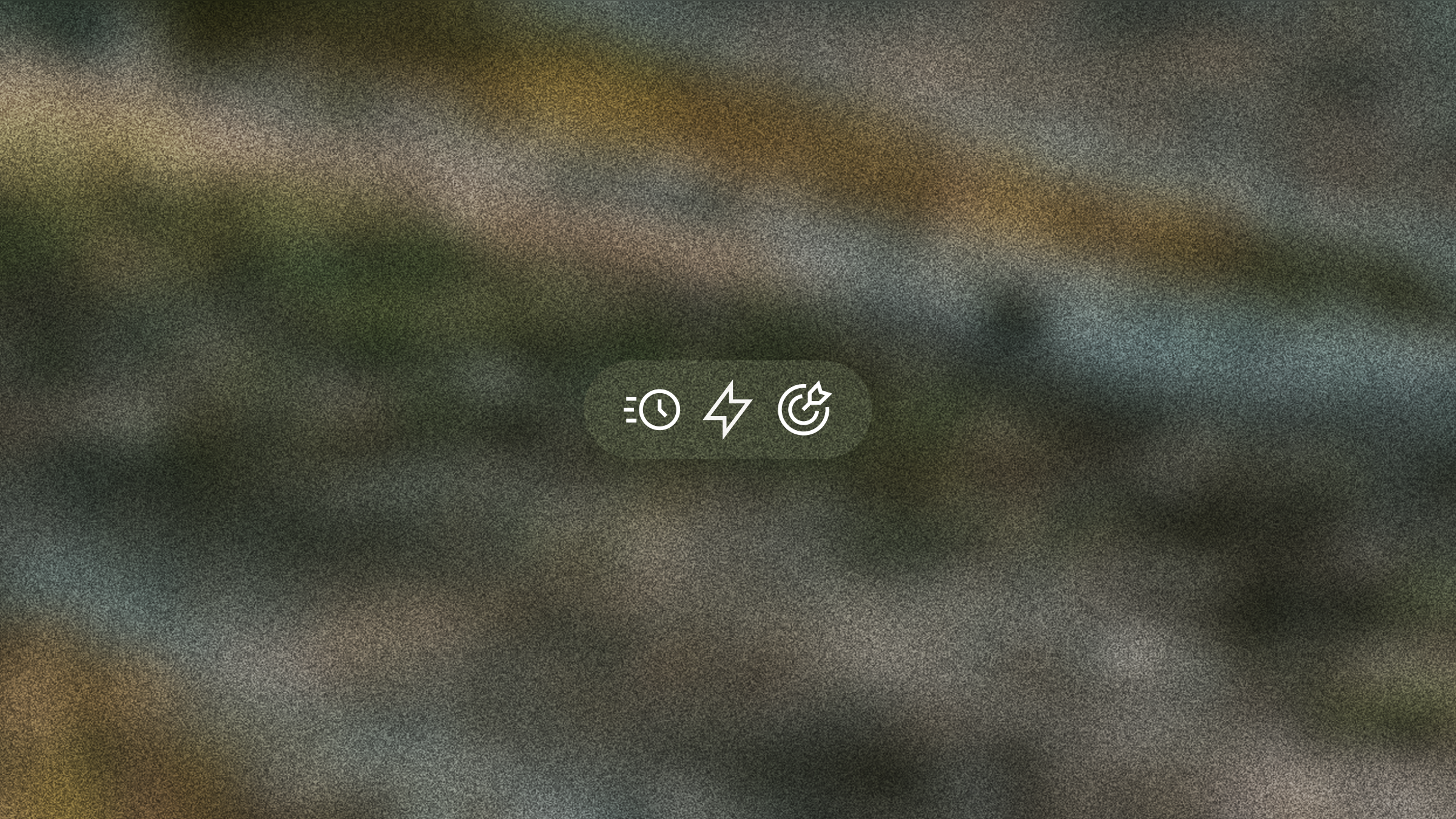 Gradient background, three icons