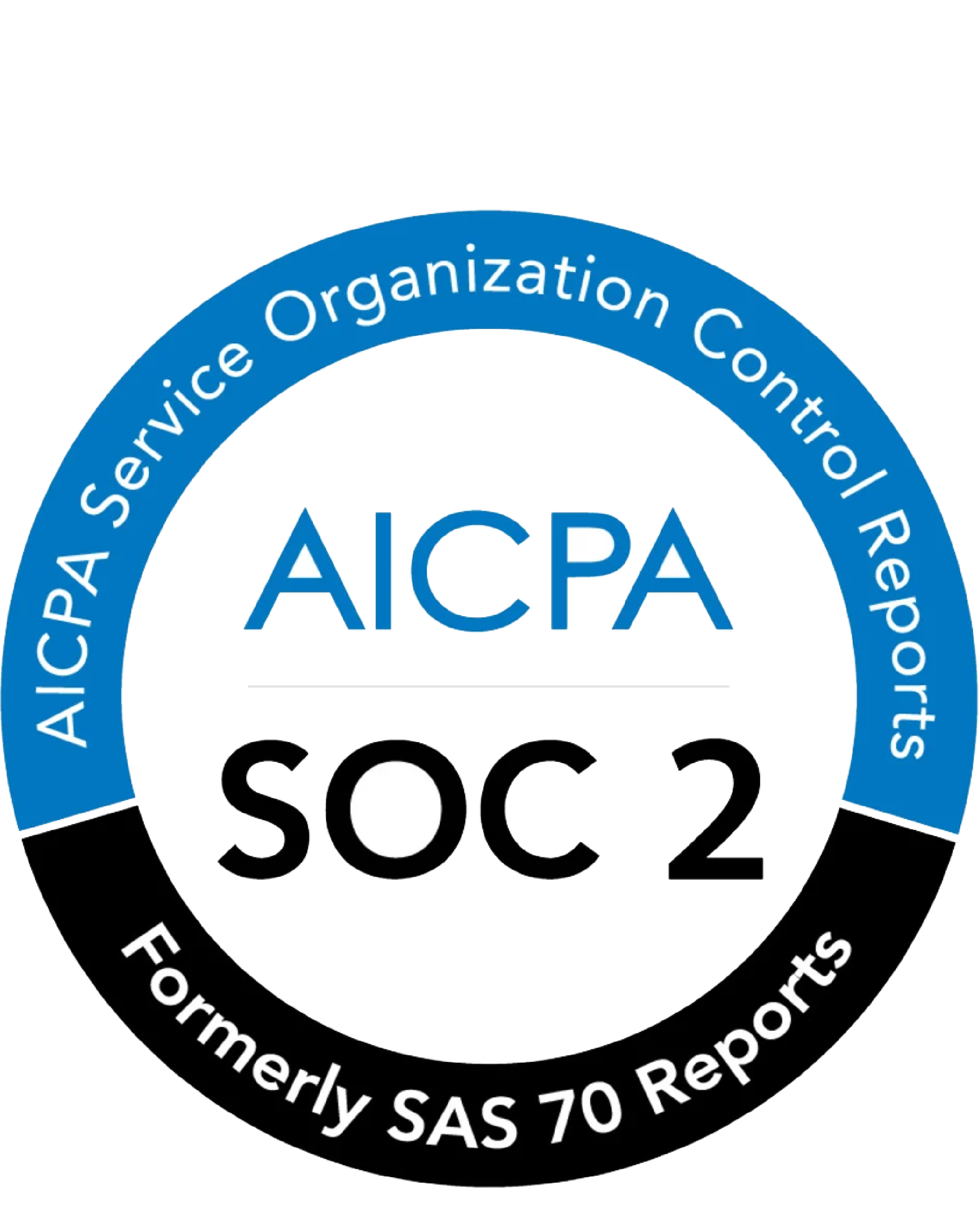 AICPA SOC 2 badge, formerly SAS 70 Reports.